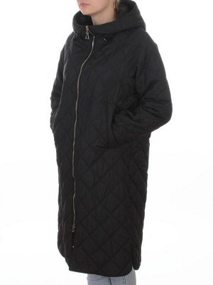 9610 BLACK Куртка стеганная демисезонная женская (100 гр. холлофайбер)