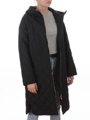 9610 BLACK Куртка стеганная демисезонная женская (100 гр. холлофайбер)