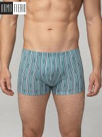 Хлопковые мужские трусы шорты с принтом в полоску Cotton. Хаки цвет