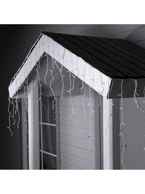 Гирлянда «Бахрома» 3x0.6 м, IP44, УМС, белая нить, 160 SMD-LED, свечение белое, 220 В
