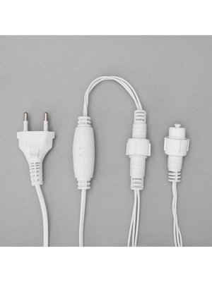Гирлянда «Бахрома» 3x0.6 м, IP44, УМС, белая нить, 160 LED, свечение синее, 220 В