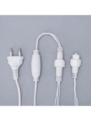 Гирлянда «Бахрома» 3x0.6 м, IP44, УМС, белая нить, 160 LED, свечение белое, 220 В