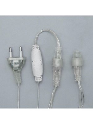 Гирлянда «Бахрома» 3x0.9 м, IP44, УМС, прозрачная нить, 232 LED, свечение жёлтое, 220 В