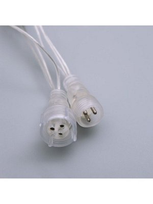Гирлянда «Бахрома» 3x0.9 м, IP44, УМС, прозрачная нить, 232 LED, свечение жёлтое, 220 В