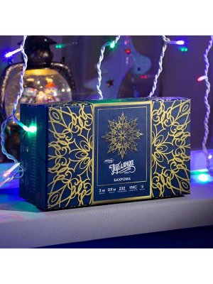 Гирлянда «Бахрома» 3x0.9 м, IP44, УМС, белая нить, 232 LED, свечение мульти, 220 В