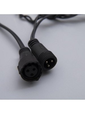 Гирлянда «Бахрома» 3x0.9 м, IP44, УМС, тёмная нить, 232 LED, свечение синее, 220 В
