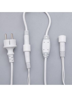 Гирлянда «Бахрома» 3x0.6 м, IP44, УМС, белая нить, 160 LED, свечение жёлтое, мерцание белым, 220 В