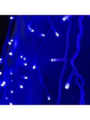Гирлянда «Бахрома» 3x0.6 м, IP44, УМС, белая нить, 160 LED, свечение синее, 220 В