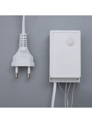 Гирлянда «Бахрома» 4x0.6 м, IP44, прозрачная нить, 180 LED, свечение белое, 8 режимов, 220 В