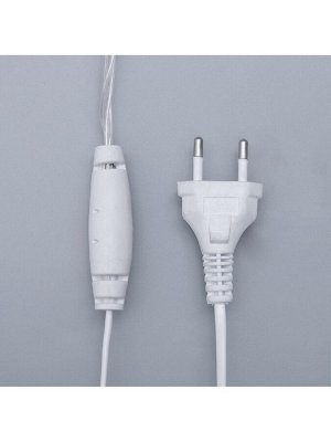 Гирлянда «Бахрома» 4x0.6 м, IP44, прозрачная нить, 180 LED, свечение тёплое белое, 8 режимов, 220 В