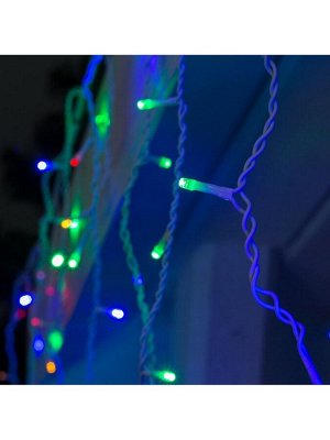 Гирлянда «Бахрома» 3x0.6 м, IP44, УМС, белая нить, 160 LED, свечение мульти, 220 В