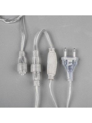 Гирлянда «Бахрома» 3x0.6 м, IP44, УМС, прозрачная нить, 160 SMD-LED, свечение синее, 220 В