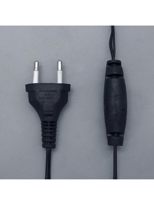 Гирлянда «Бахрома» 4x0.6 м, IP44, тёмная нить, 180 LED, свечение бело-синее, мигание, 220 В
