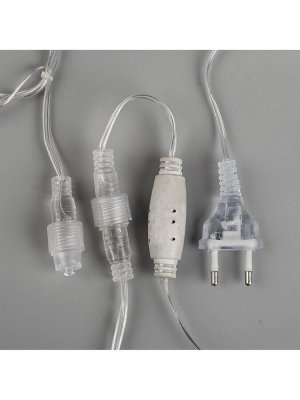 Гирлянда «Бахрома» 3x0.6 м, IP44, УМС, прозрачная нить, 160 LED, свечение жёлтое, мерцание белым, 220 В