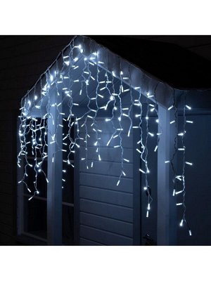 Гирлянда «Бахрома» 3x0.9 м, IP65, УМС, белая нить каучук, 144 LED, свечение белое, 220 В