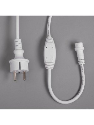 Гирлянда «Бахрома» 3x0.6 м, IP65, УМС, белая нить каучук, 108 LED, свечение тёплое белое, 220 В