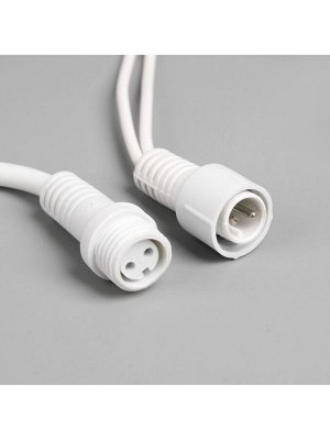 Гирлянда «Бахрома» 3x0.6 м, IP65, УМС, белая нить каучук, 108 LED, свечение тёплое белое, 220 В