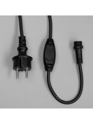 Гирлянда «Бахрома» 3x0.6 м, IP65, УМС, тёмная нить каучук, 108 LED, свечение тёплое белое, 220 В