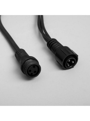 Гирлянда «Бахрома» 3x0.6 м, IP65, УМС, тёмная нить каучук, 108 LED, свечение тёплое белое, 220 В