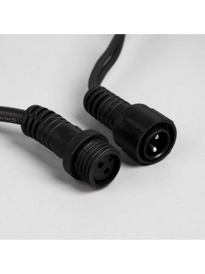 Гирлянда «Бахрома» 3x0.6 м, IP65, УМС, тёмная нить каучук, 108 LED, свечение тёплое белое, 220 В