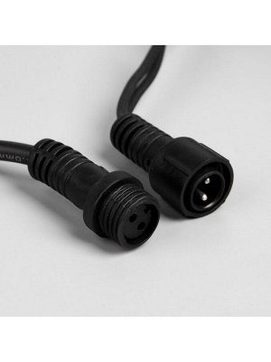 Гирлянда «Бахрома» 3x0.9 м, IP65, УМС, тёмная нить каучук, 144 LED, свечение мульти, 220 В
