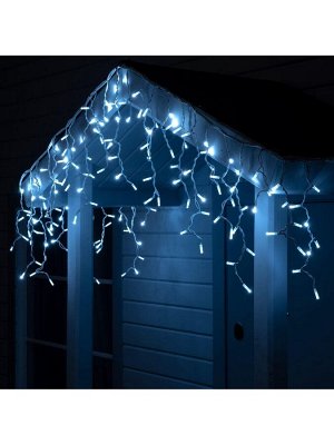 Гирлянда «Бахрома» 3*0.6 м, IP65, УМС, белая нить каучук, 108 LED, свечение белое, 220 В