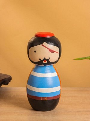 Японская кукла кокеши «Пират», 7x7.5x15 см
