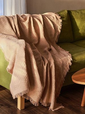 Плед с бахромой SL Home Warm, 130x180 см, бежевый