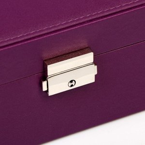 Шкатулка кожзам для украшений "Фиолетовая матовая" 8,7х23х17,5 см