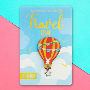 Деревянный значок с доп.элементом «Travel Time», 8 х 12 см