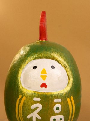 Японская кукла кокеши «Цыпленок», 6x6x9 см, зелёная