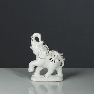 Набор статуэток "Слоны", белая лепка, гламур, 7 предметов