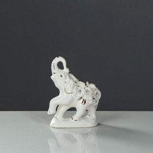 Набор статуэток "Слоны", белая лепка, гламур, 7 предметов