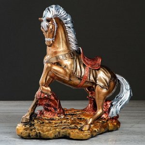 Сувенир "Конь на дыбах" 36 см, цвет бронзовый