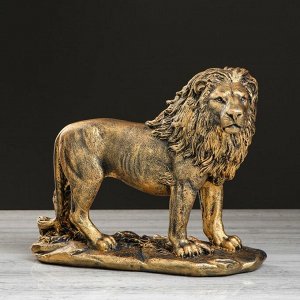 Статуэтка "Лев стоящий". бронзовый цвет. 27 см