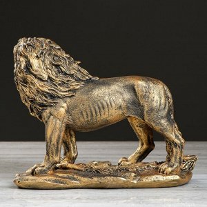 Статуэтка "Лев стоящий", бронзовый цвет, 27 см