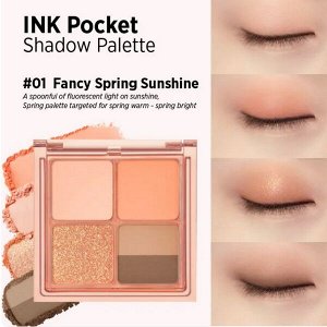 Компактная палетка для макияжа глаз Peripera Ink Pocket Shadow Palette #01 Fancy Spring Sunshine, 6.4г