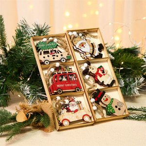 Набор декоративных новогодних подвесок (игрушек), 9 шт
