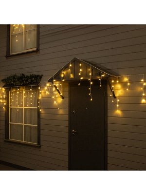 Гирлянда «Бахрома» 6*0.7 м, IP44, УМС, белая нить, 120 LED, свечение тёплое белое, 220 В