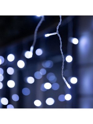Гирлянда «Бахрома» 12x0.7 м, IP44, УМС, белая нить, 240 LED, свечение белое, 220 В