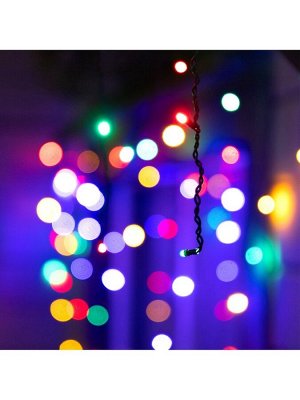Гирлянда «Бахрома» 12x0.7 м, IP44, УМС, тёмная нить, 240 LED, свечение мульти, 220 В