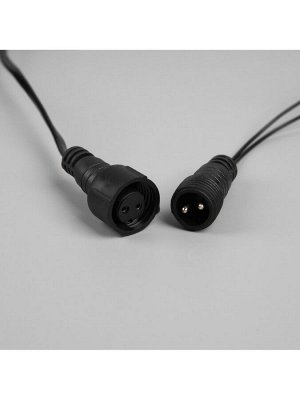 Гирлянда «Бахрома» 25x0.7 м, IP44, УМС, тёмная нить, 450 LED, свечение белое, мерцание, 220 В
