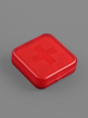 Таблетница, 4 секции, 6x6x2 см, съёмные секции, МИКС