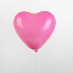Шар латексный 12", сердце, пастель, набор 50 шт., цвет розовый