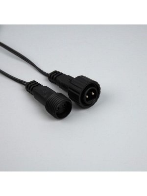 Гирлянда «Бахрома» 3x0.6 м, IP44, УМС, тёмная нить, 100 LED, свечение белое, мерцание, 24 В