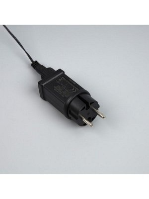 Гирлянда «Бахрома» 3x0.6 м, IP44, УМС, тёмная нить, 100 LED, свечение белое, мерцание, 24 В