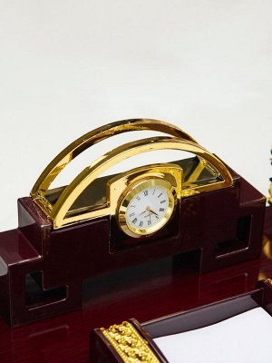 Набор настольный 6в1 (блок д/бумаг, подст. д/печати, карандашница, часы, визитница,глобус)