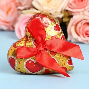 Шоколадная фигурка «Сердце» с бантиком, кондитерская глазурь, 60 г