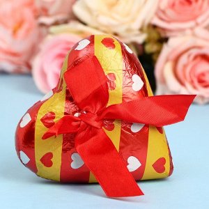 Шоколадная фигурка «Сердце» с бантиком, кондитерская глазурь, 60 г