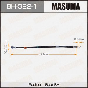 Шланг тормозной Masuma для Toyota Caldina / Corona / Carina, задний, правый, арт. bh-322-1